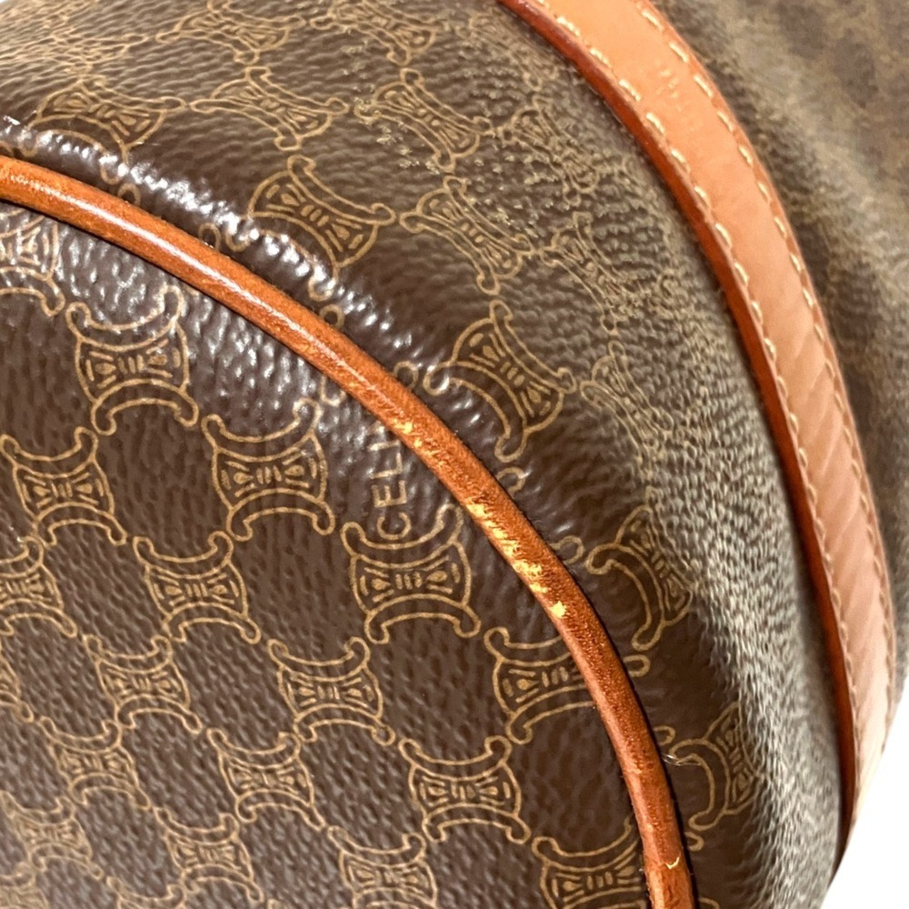 CELINE Old M94 Macadam Pattern Mini Boston Bag Handbag Drum Brown Women's - Picture 5 of 9